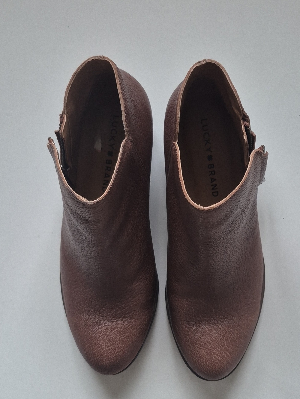 Lucky Brand Dark Brown Leather Ankle Booties